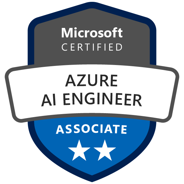 This is a study guide for the exam AI-100 - Designing and Implementing a Microsoft Azure AI Solution and the Microsoft Certified: Azure AI Engineer Associate certification. It includes books, blogs, videos and more useful resources. /ai-100-study-guidedesigning-and-implementing-an-azure-ai-solution/featured-image.png